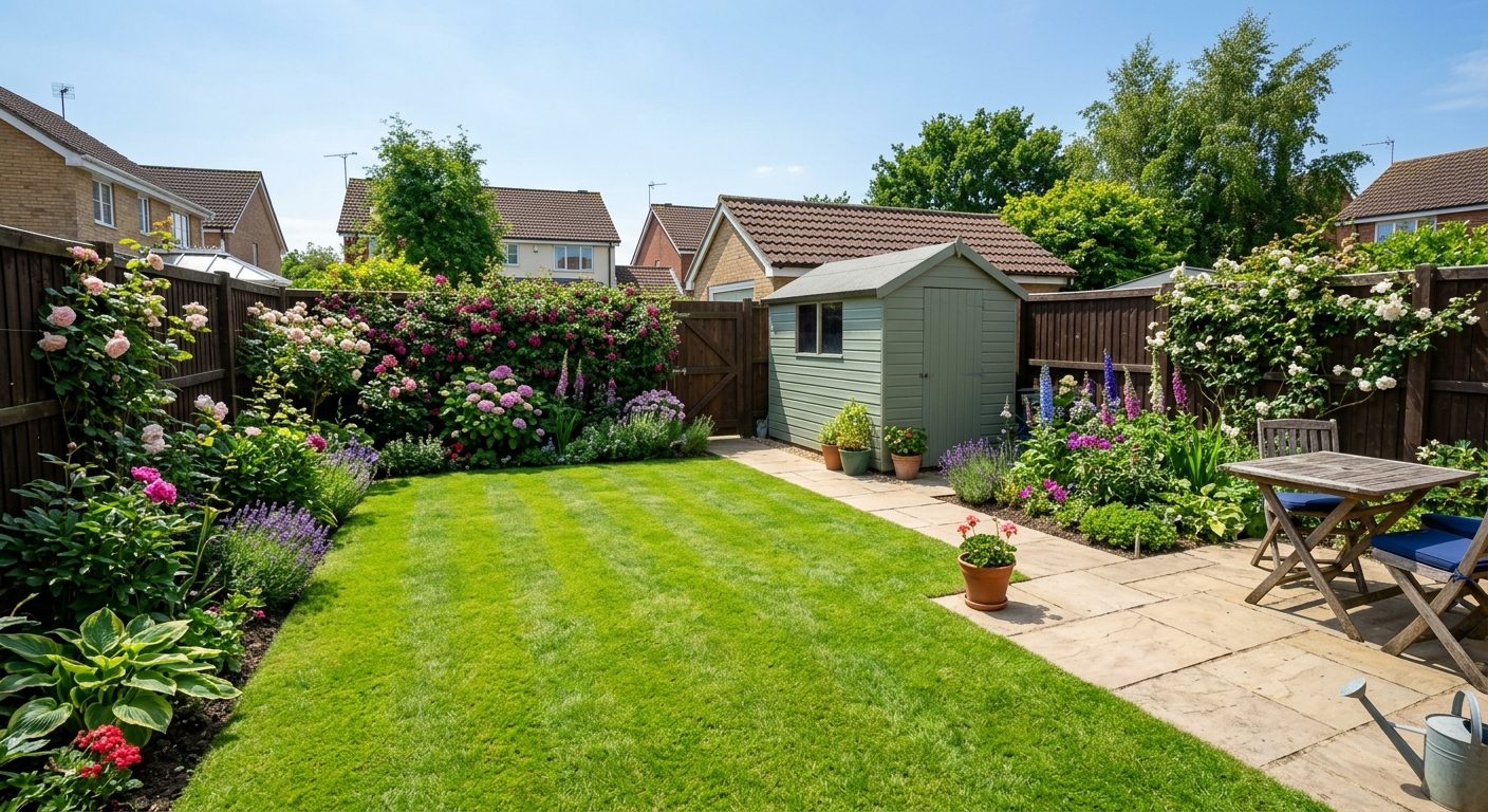 A tidied garden after a few hours of work